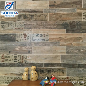 150x800mm AAA grade ceramic glazed teak wood pattern floor and wall tile